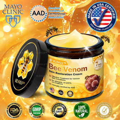 Mayo Clinic Official: VLSVLS™ Bee Venom Skin Restoration Cream, Anti-aging, Hydrating, Skin Repair, Even Tone, Acne and Dark Spot Treatment, Wart and Mole Removal, Psoriasis Relief🥇🥇